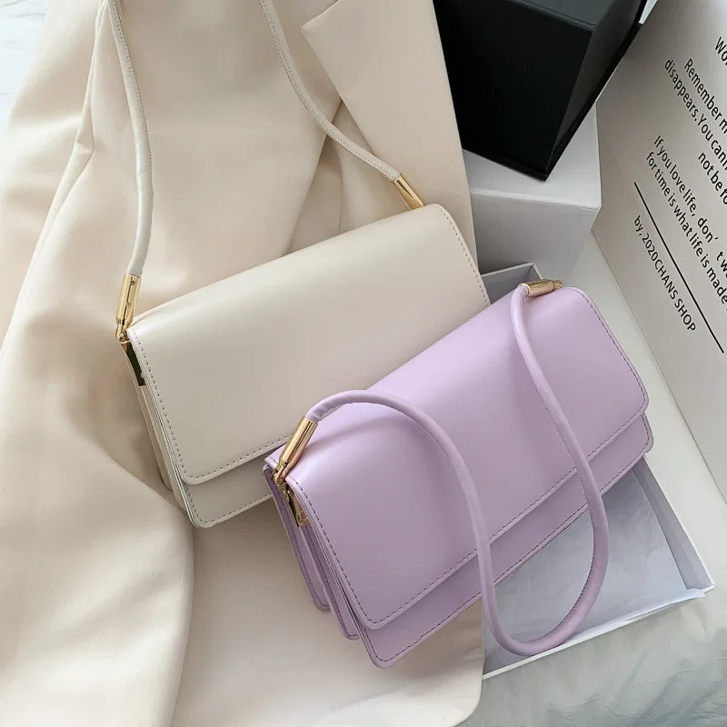 Sleek Off-White Minimalist Shoulder Bag | "Old Money" Clean Girl Aesthetic Handbag ✨