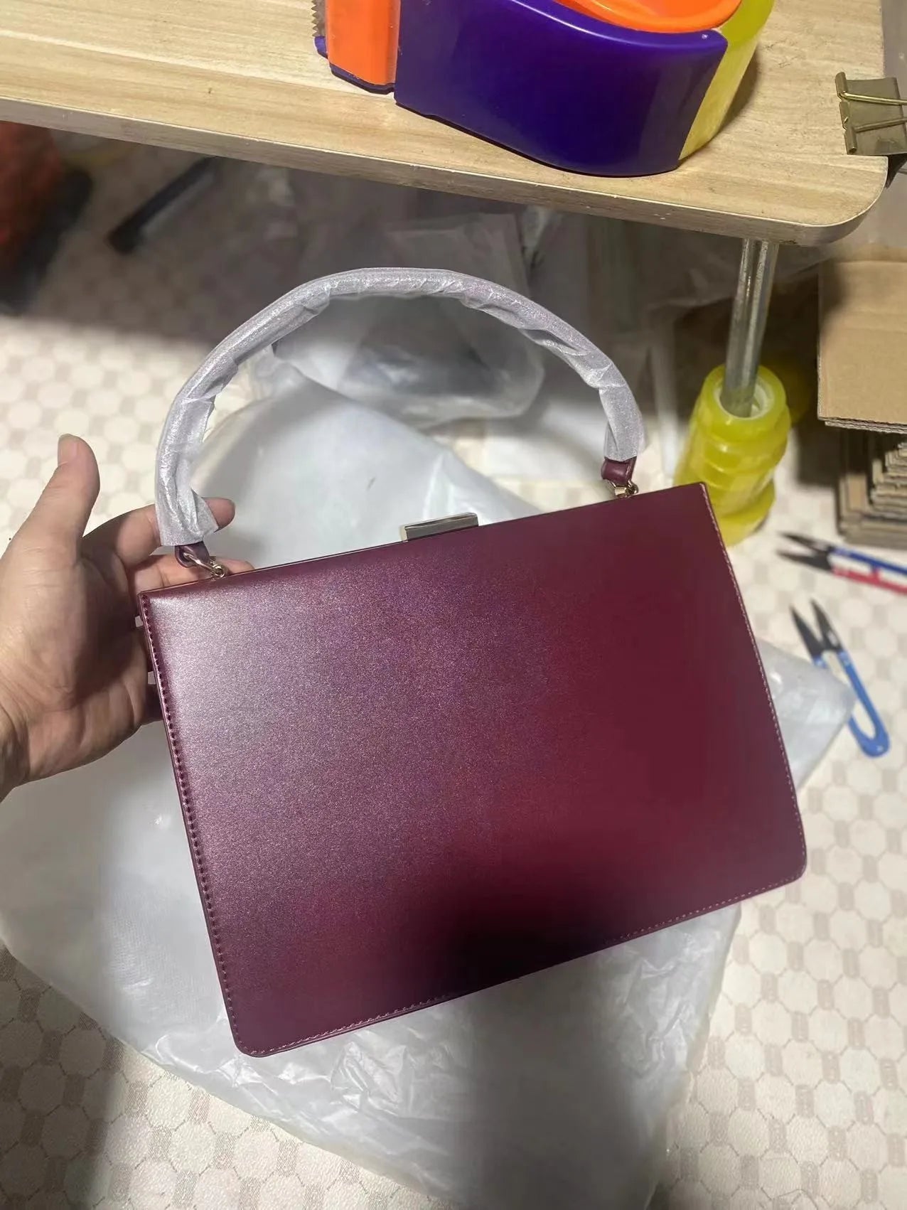 Luxury Square Top-Handle Bag - Retro Leather Shoulder Handbag