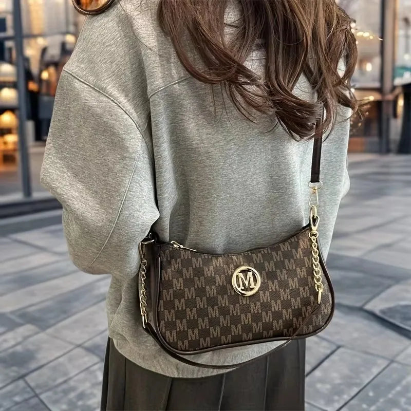 Trendy Monogram Chain Shoulder Bag