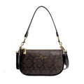 Stylish Patterned Crossbody Shoulder Bag for Women – Gold Hardware & Leather Strap