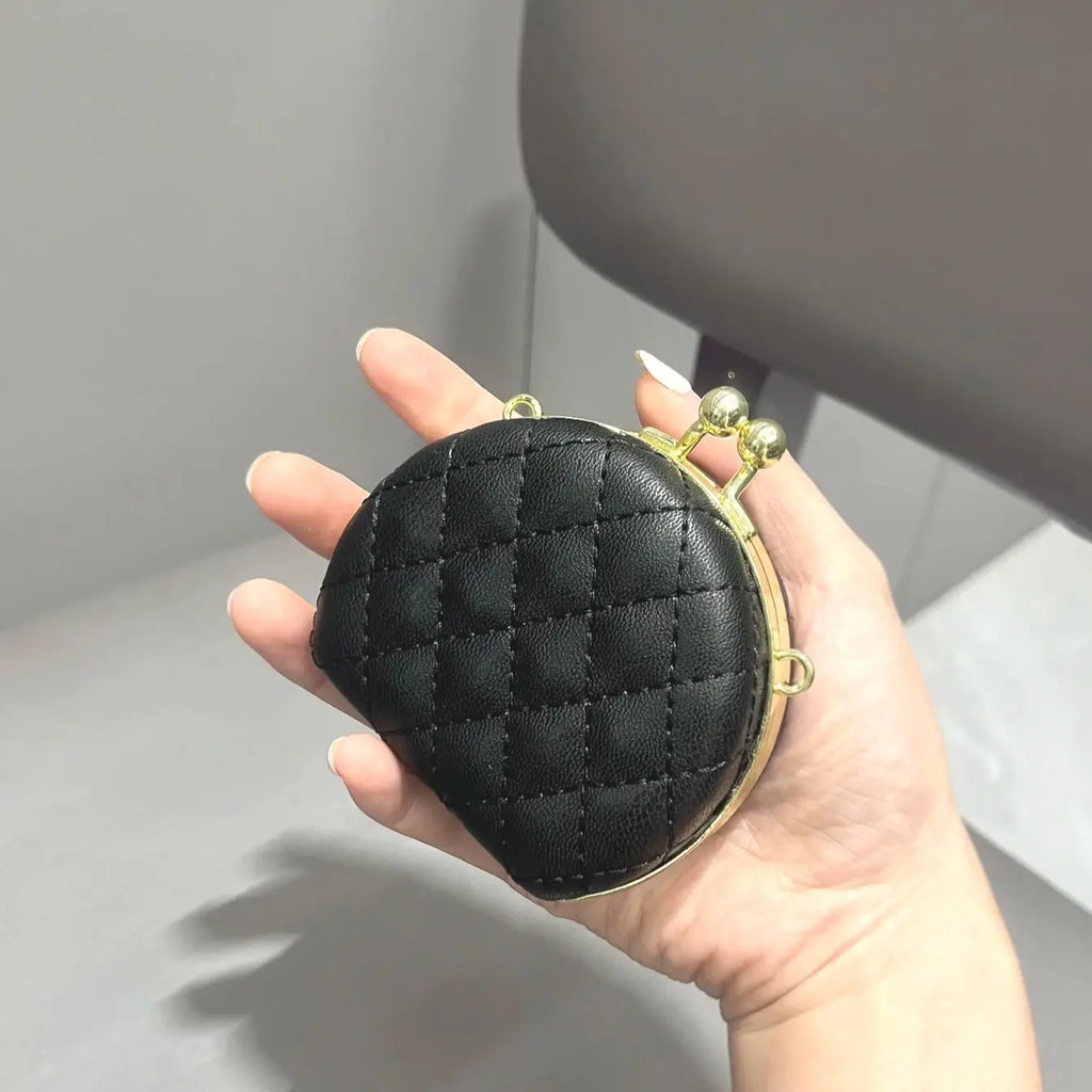 Luxury Quilted Round Mini Handbag with Chain Strap and Top Handle