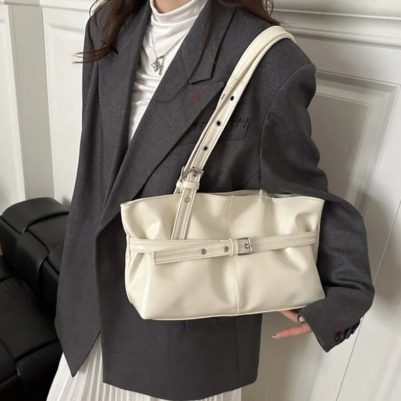 Vintage Wine Red Patent Leather Tote Bag | Stylish Buckle Strap Handbag with Eyelet Details