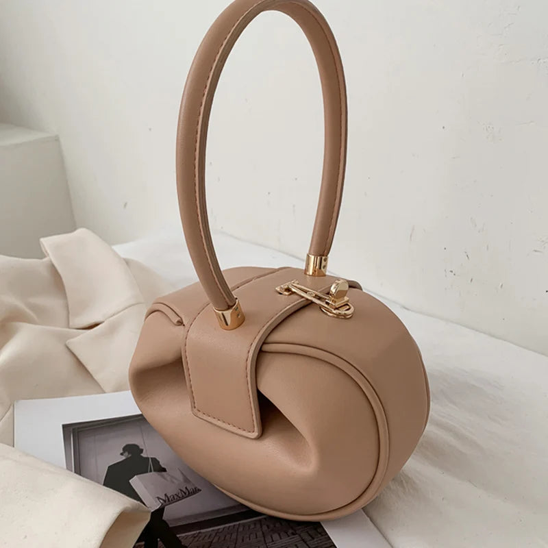 Elegant Aesthetic White Top Handle Small Bag