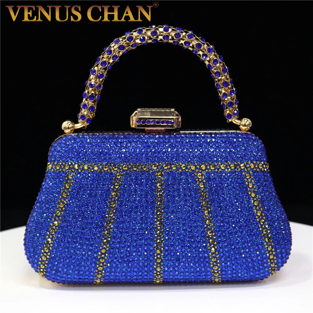Luxury Crystal Rhinestone Clutch Bag for Women – Elegant Party Wear Evening Purse with Diamond Handle