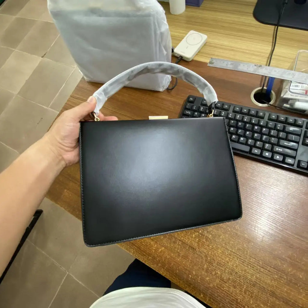 Luxury Square Top-Handle Bag - Retro Leather Shoulder Handbag