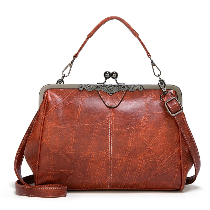 Aura Vintage Kiss-Lock Top-Handle Handbag