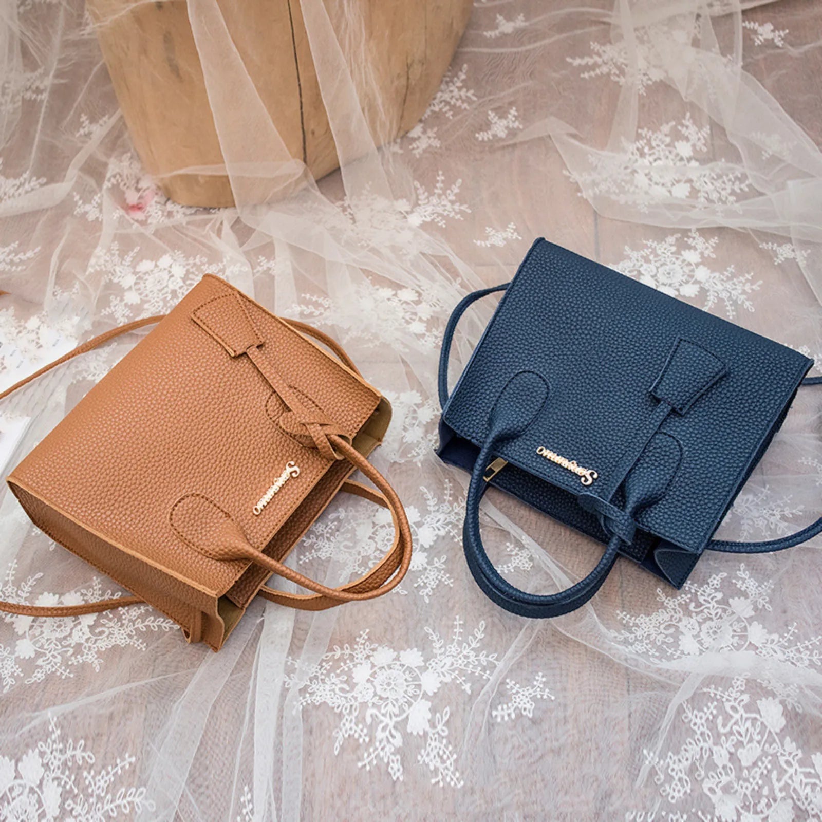 Elegant Navy Blue Mini Tote - Chic Everyday Handbag