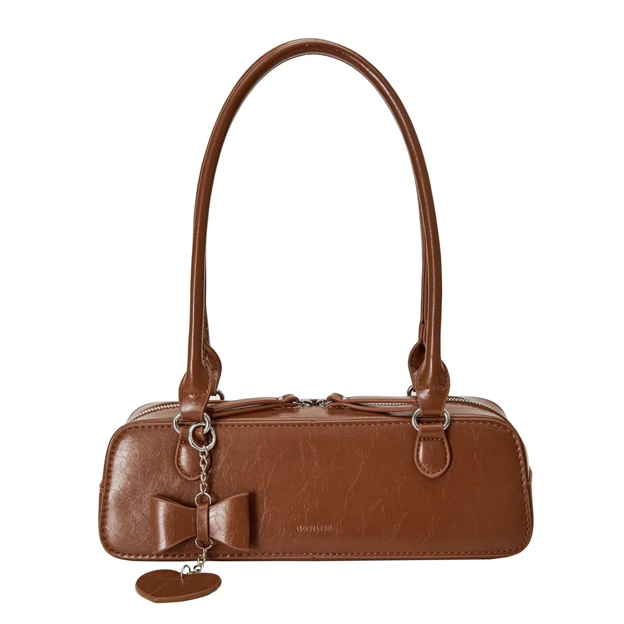 Retro Long East-West Shoulder Bag | Aesthetic Korean Style Shoulder Purse