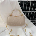 Aura Glamorous Glitter Evening Clutch | Sparkly Rhinestone Party Bag with Chain Strap