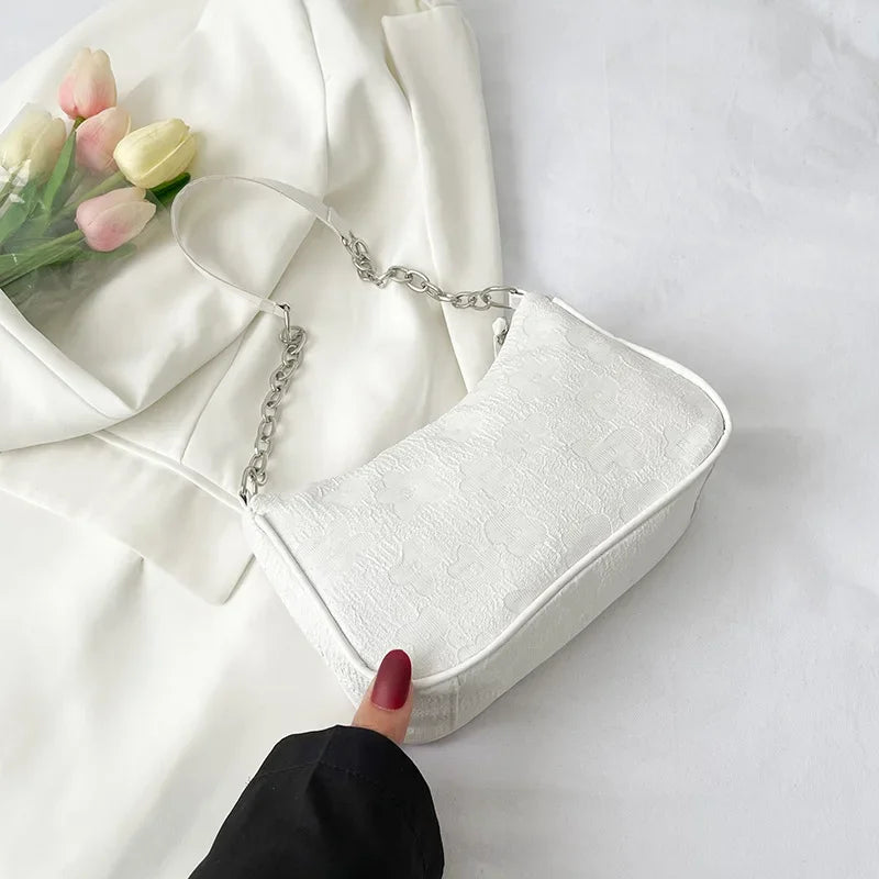 Classic White Floral Mini Bag