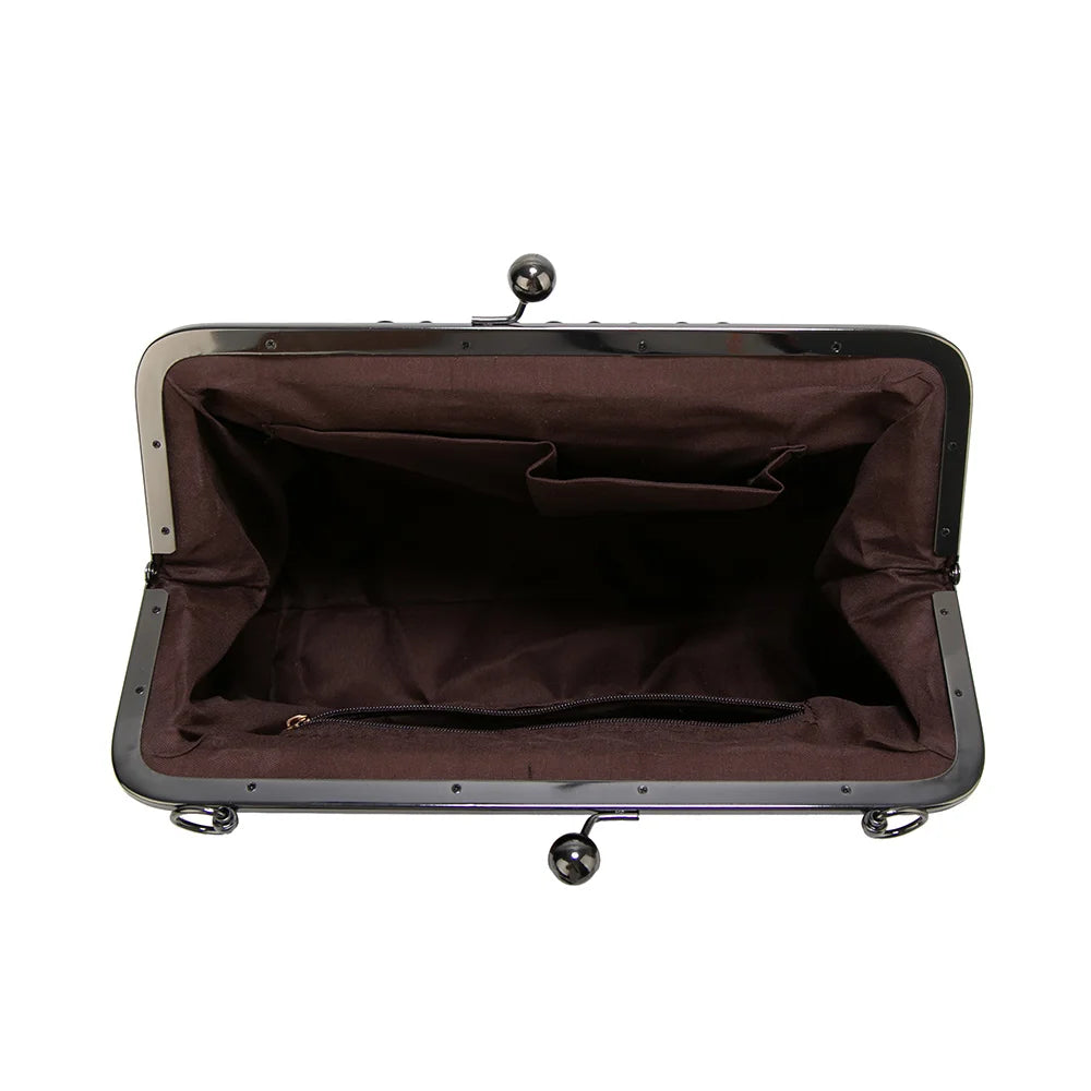 Aura Vintage Kiss-Lock Top-Handle Handbag