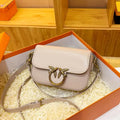 Elegant Maroon PU Leather Crossbody Bag with Gold Bird Clasp