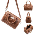 Luxurious Quilted Diamond Barrel Handbag & Crossbody