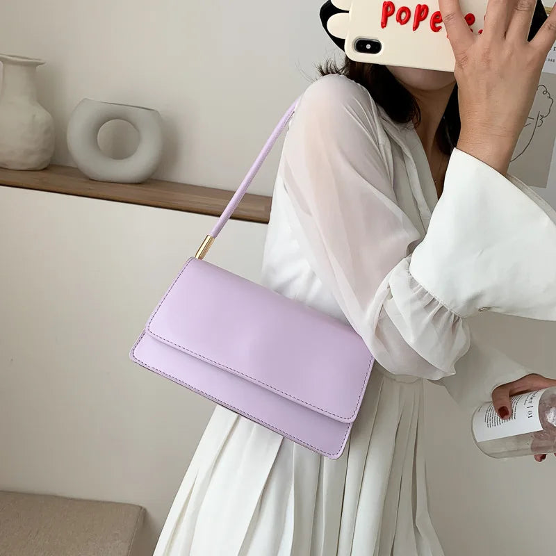 Sleek Off-White Minimalist Shoulder Bag | "Old Money" Clean Girl Aesthetic Handbag ✨