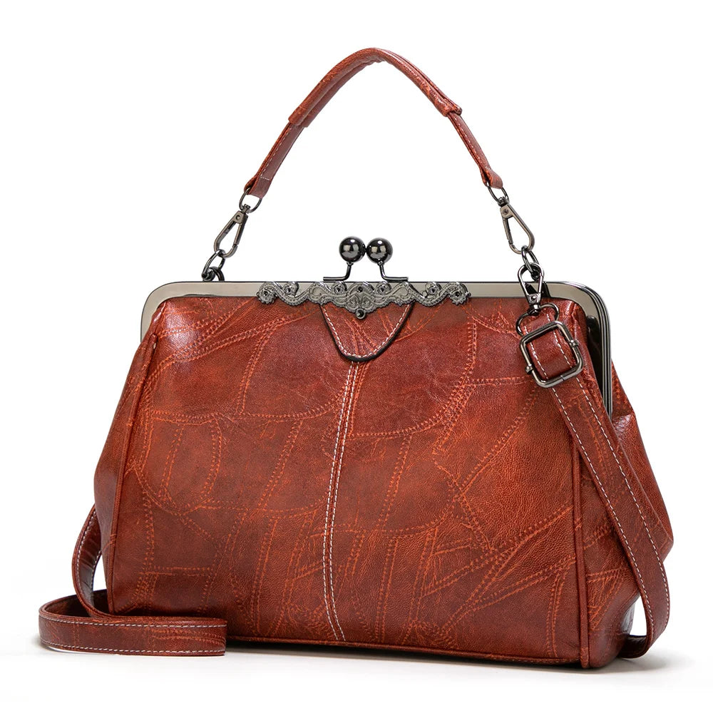 Aura Vintage Kiss-Lock Top-Handle Handbag
