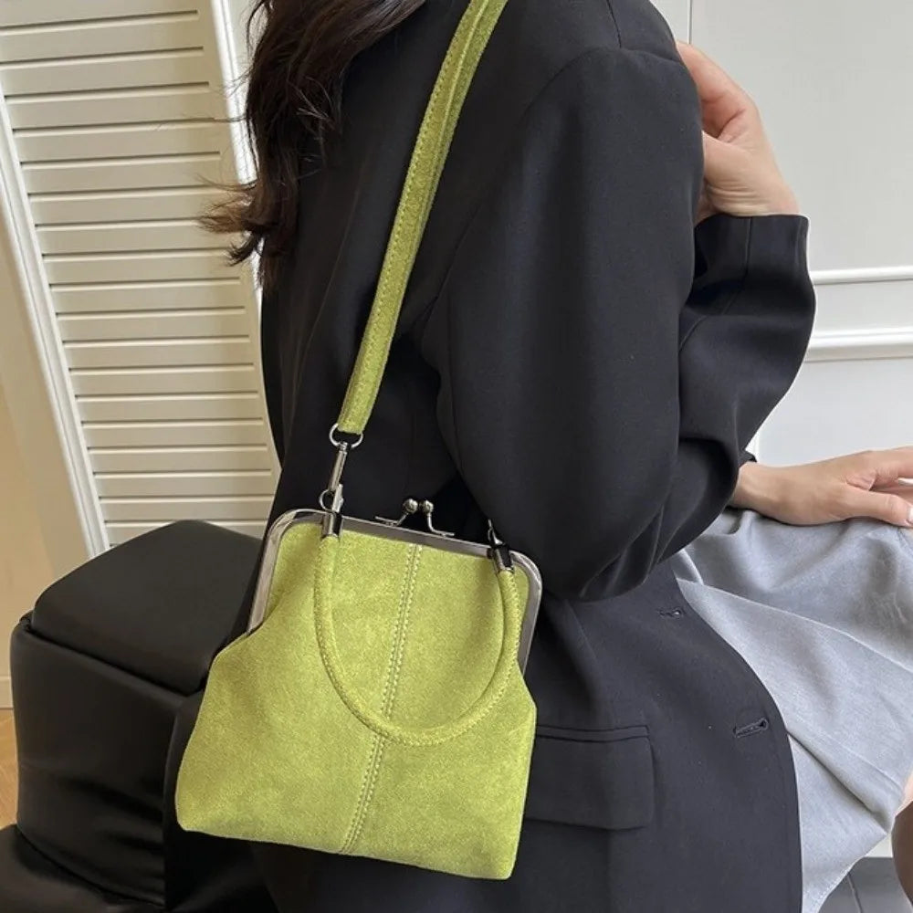 Vintage Color-Block Kiss-Lock Crossbody & Top Handle Bag