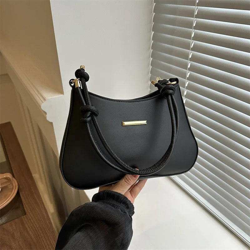 Aura Bags Chic Lime Green Shoulder Bag with Knotted Strap Detail