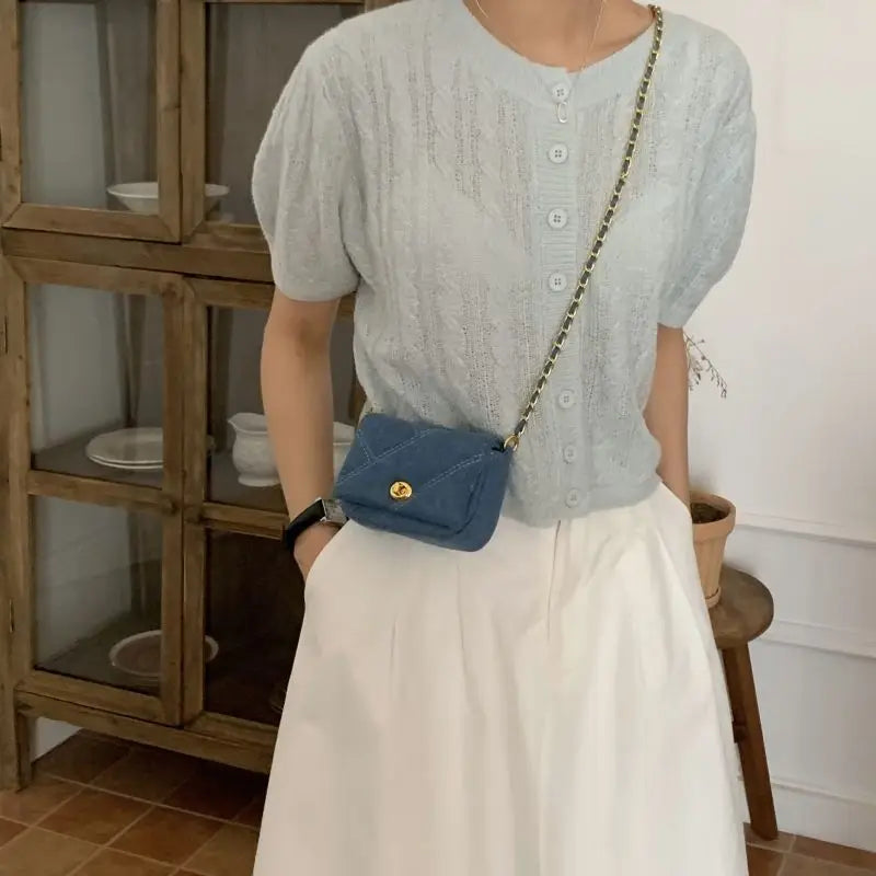 Chic Quilted Chain Strap Mini Crossbody Bag