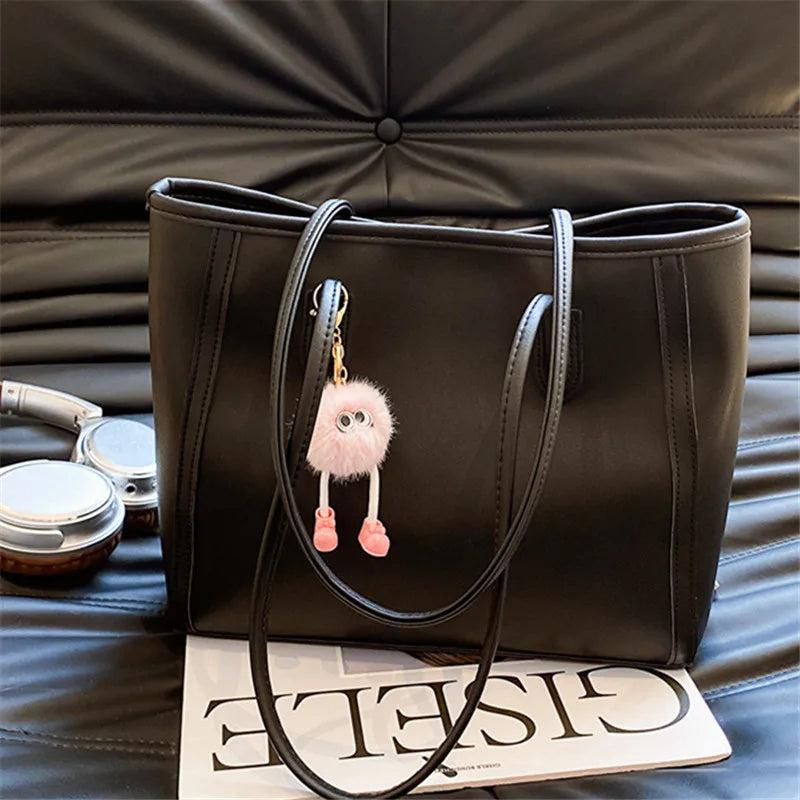 Minimalist Smooth Leather Everyday Tote Bag