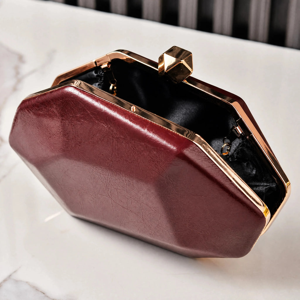 Luxury Geometric Diamond-Cut Acrylic Evening Party Clutch & Crossbody Bag