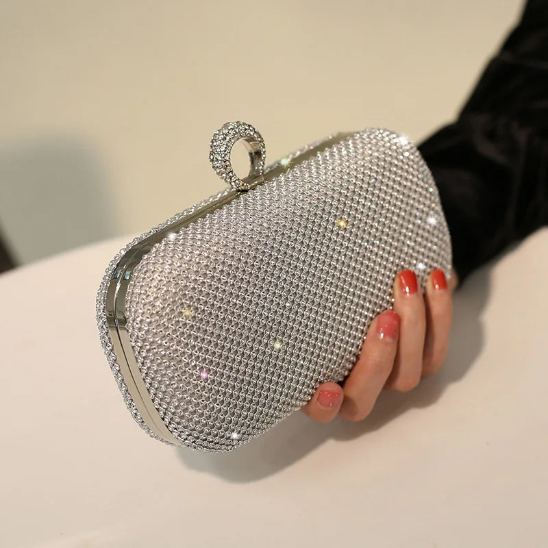 Glamorous Rhinestone Crystal Evening Clutch & Party Purse