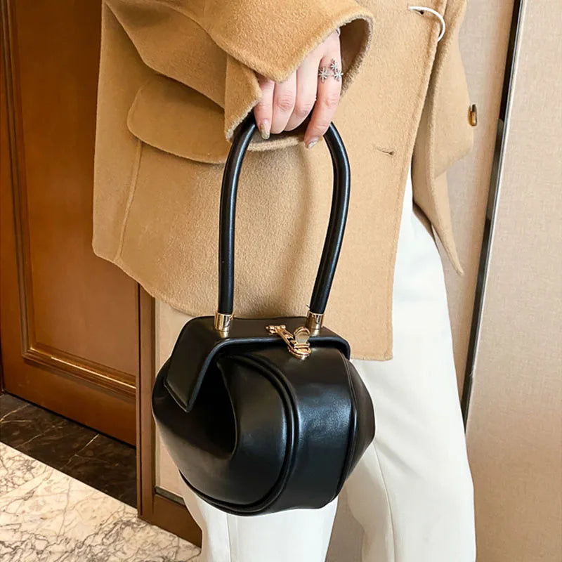 Elegant Aesthetic White Top Handle Small Bag