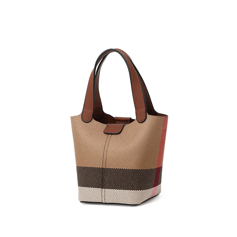Vintage Plaid Canvas Handbag