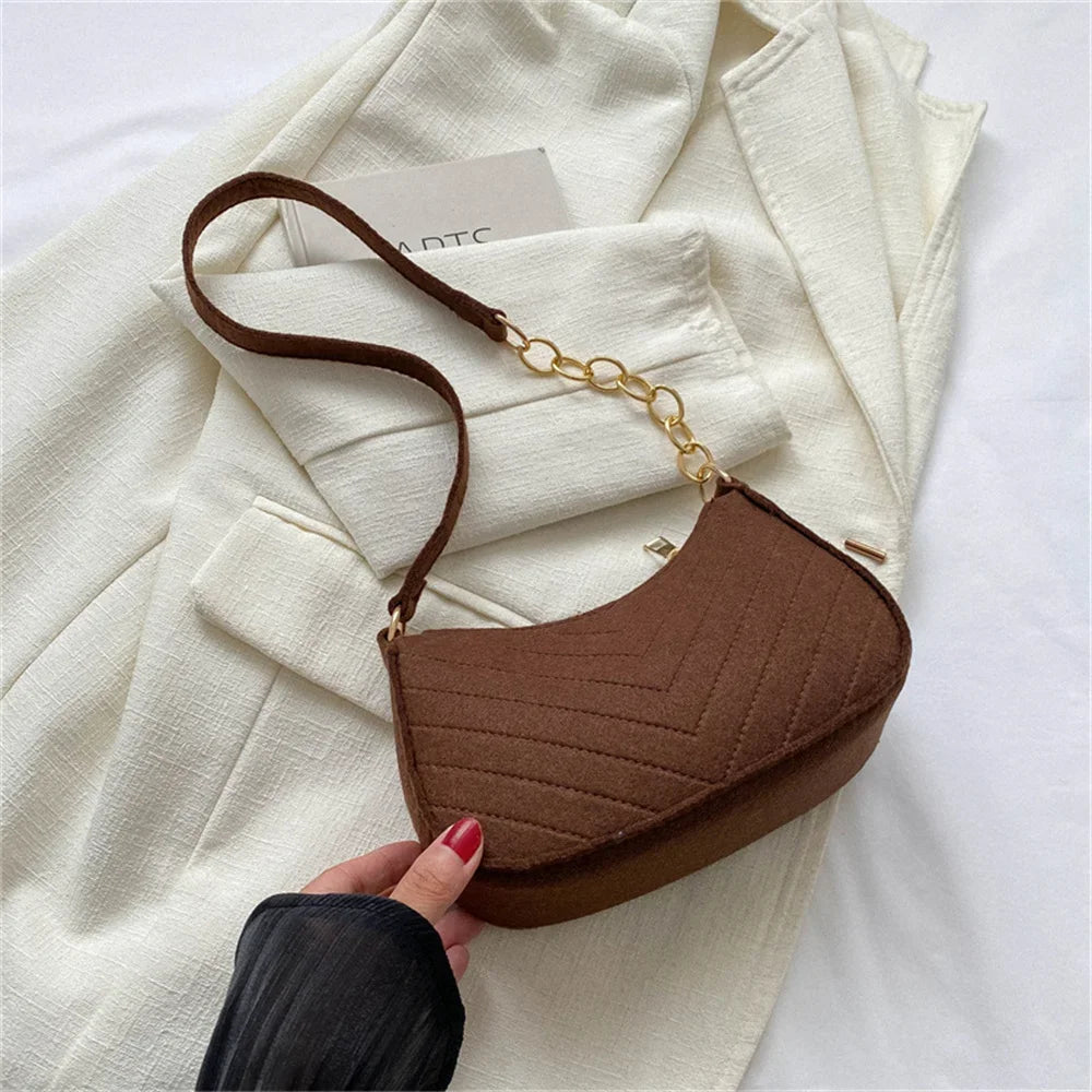 Chic Hot Pink Quilted Underarm Shoulder Bag with Gold Chain Strap