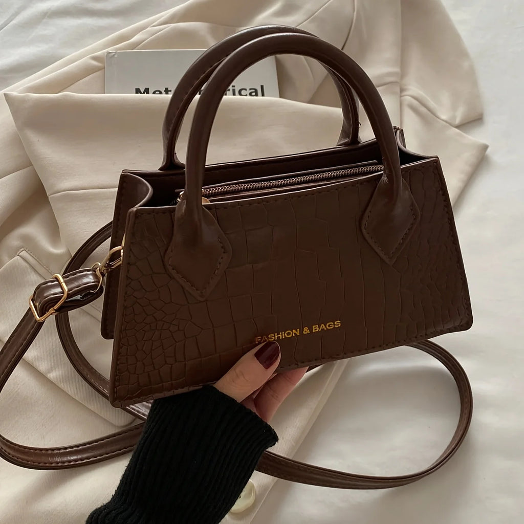 Statement Maroon Croco Texture Sling Handbag