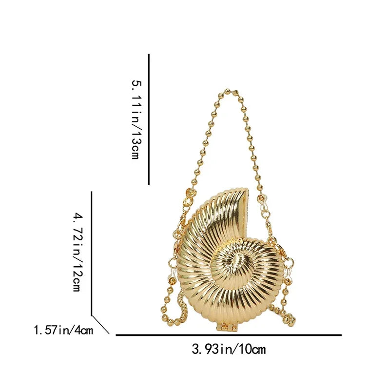 Statement Nautilus Shell Hard-Case Evening Bag