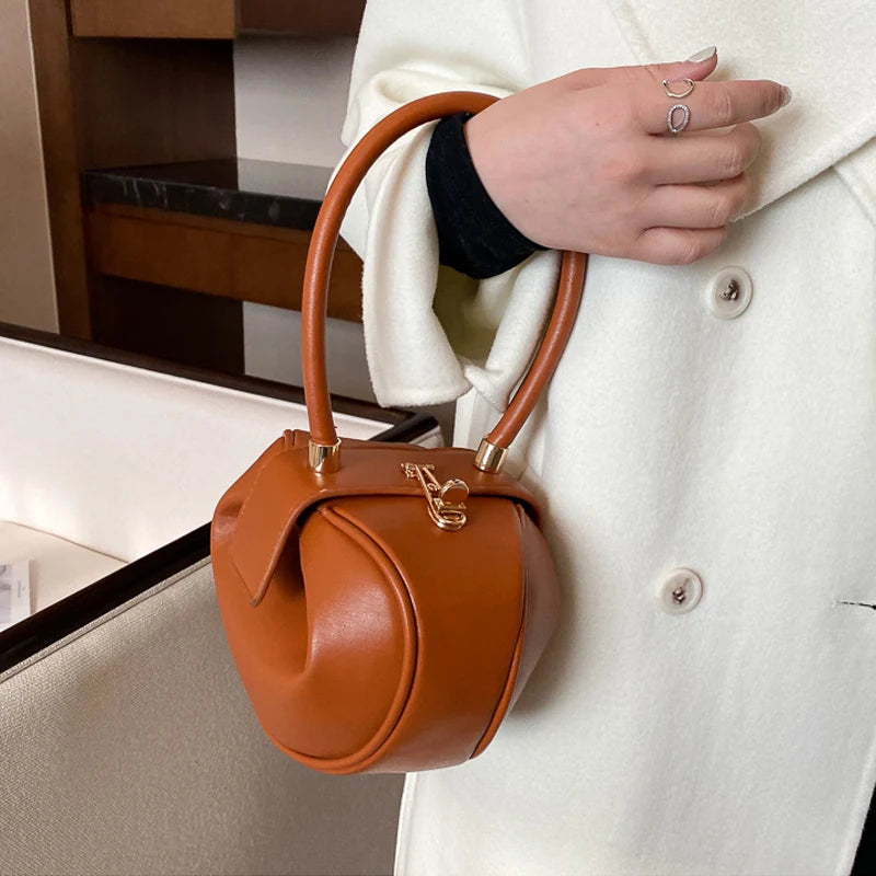 Elegant Aesthetic White Top Handle Small Bag