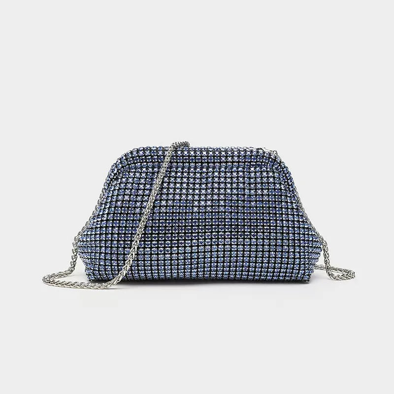 Dazzling Mesh Rhinestone Clutch with Chain Strap – Aura Bags