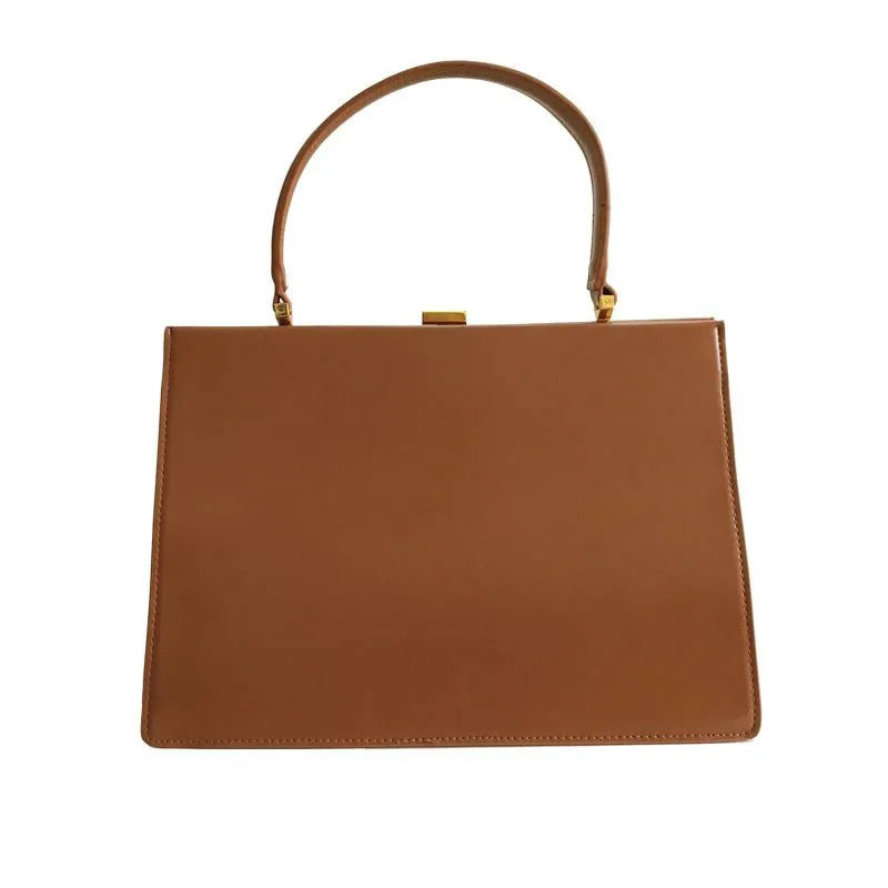 Luxury Square Top-Handle Bag - Retro Leather Shoulder Handbag