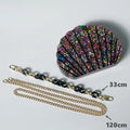 Vibrant Glitter Shell Acrylic Clutch Bag – Colorful Party Handbag with Interwoven Chain Strap