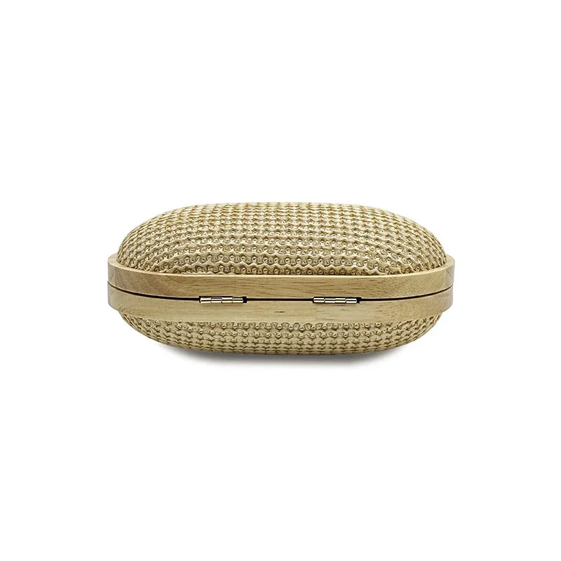 Aura Bags Aesthetic Straw Knitted Frame Clutch and Evening Party Purse