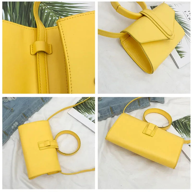 Aura Bags Vibrant Orange Structured Mini Ring-Handle Bag