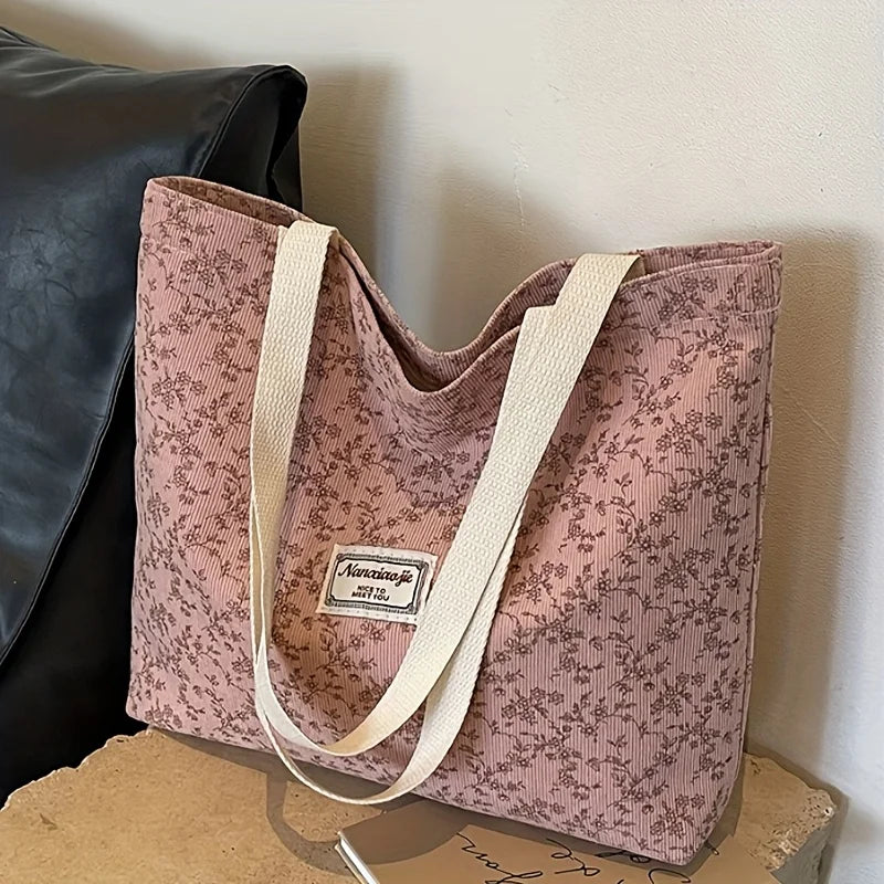 Aura Bags Vintage Floral Tapestry Canvas Tote Bag for Women