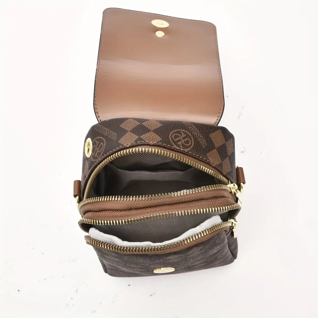 Classic Monogram Multi-Zipper Cell Phone & Crossbody Bag