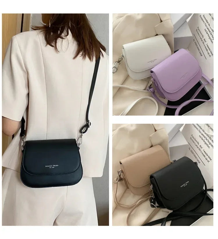 Aura Bags Chic Pastel Lavender Crossbody Bag with Flap Closure