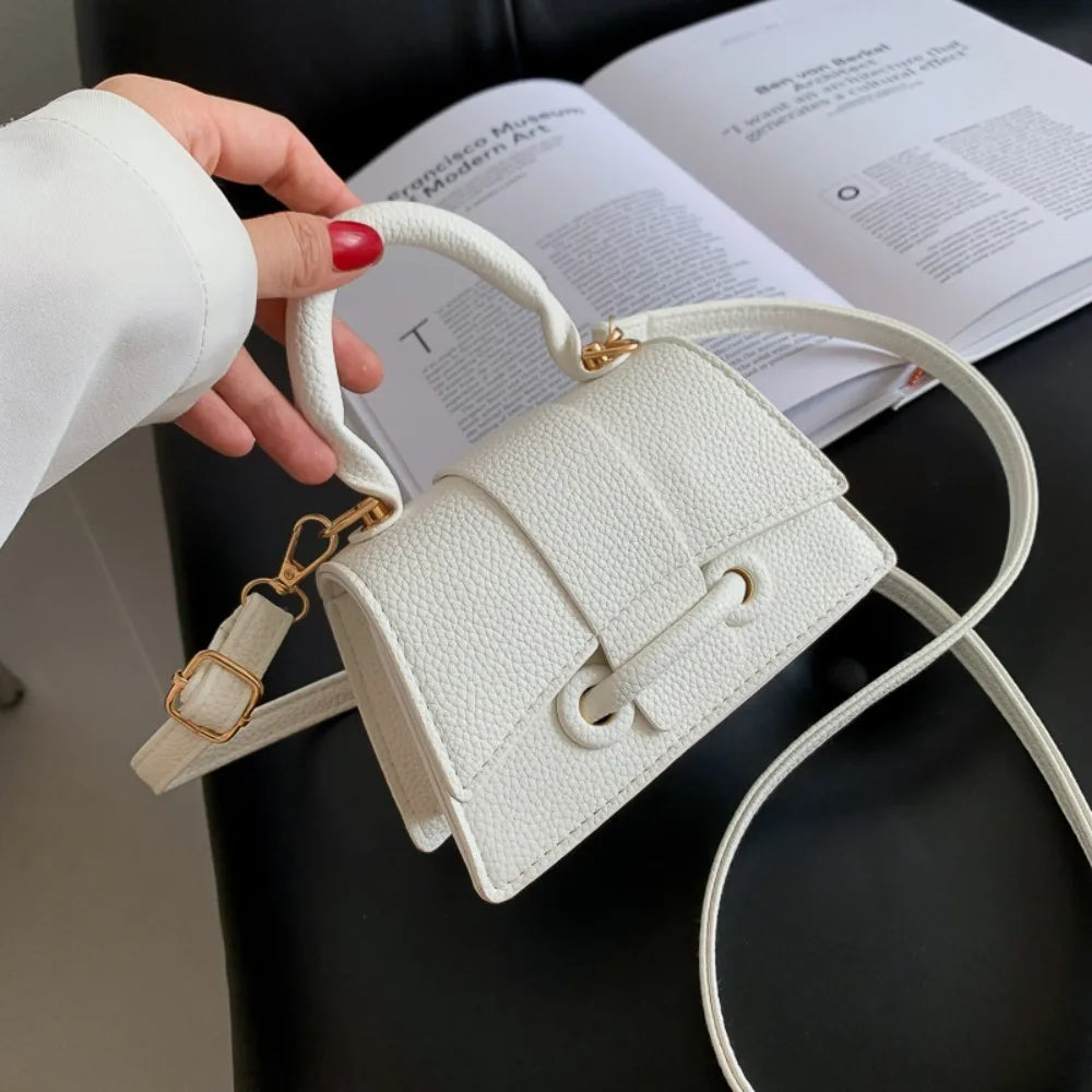 Chic Black Mini Top Handle Crossbody Bag