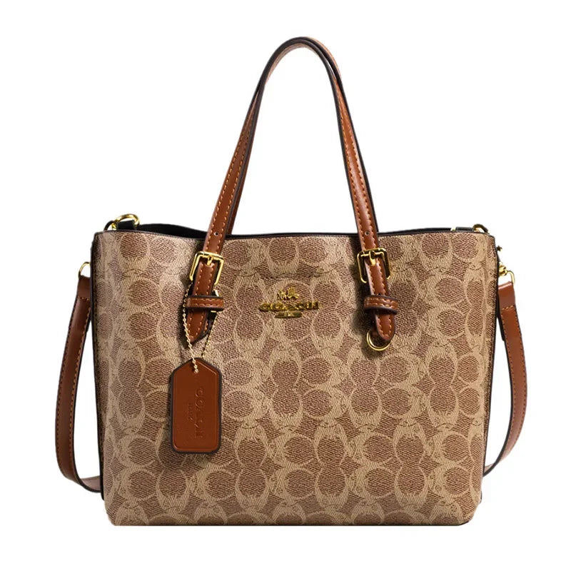 Classic Monogram Print Shoulder Bag – Elegant Leather Tote & Crossbody Handbag for Work & Daily Wear