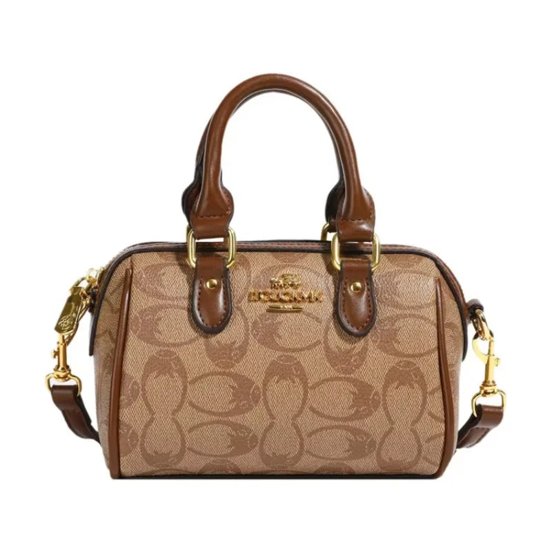 Premium Brown Monogram Handbag & Crossbody Satchel for Women