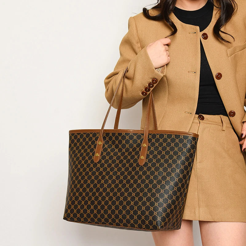 Luxury Vintage Monogram Tote Bag | The Ultimate Aesthetic Work & College Shoulder Bag ✨