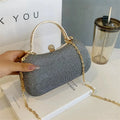 Elegant Champagne Gold Glitter Party Handbag with Chain Strap