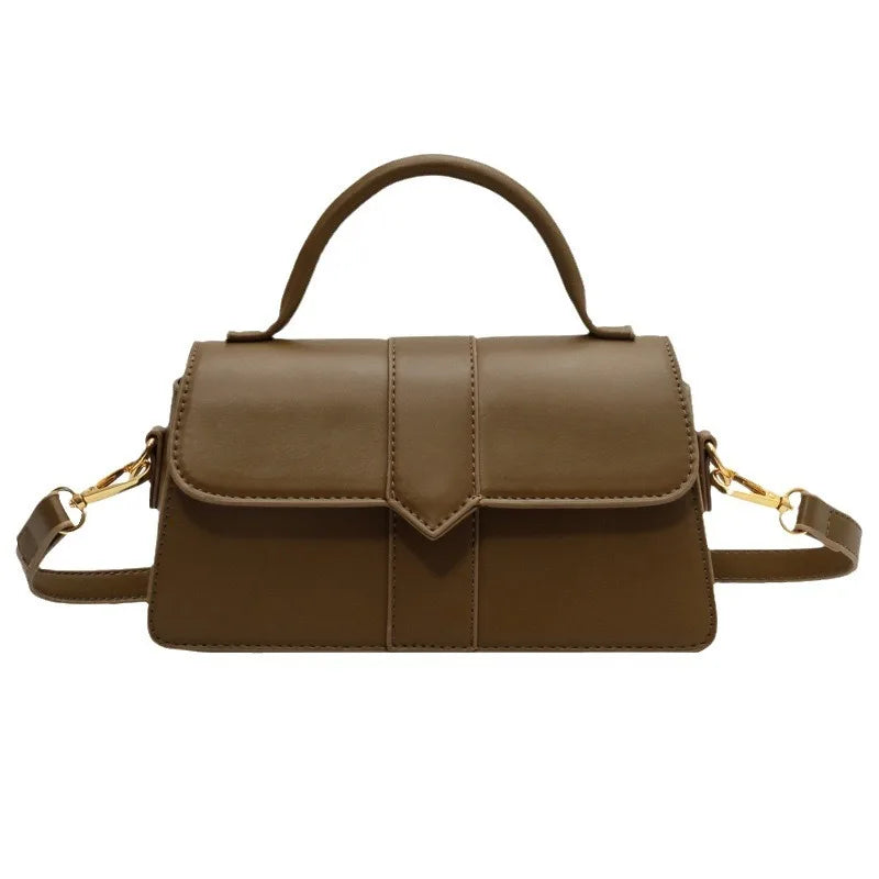 Minimalist Top-Handle Flap Handbag & Crossbody Bag - Elegant Daily Shoulder Bag