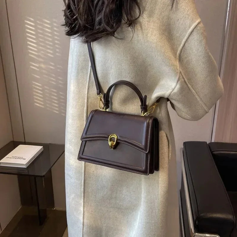 Elegant Structured Top Handle Satchel & Crossbody Bag