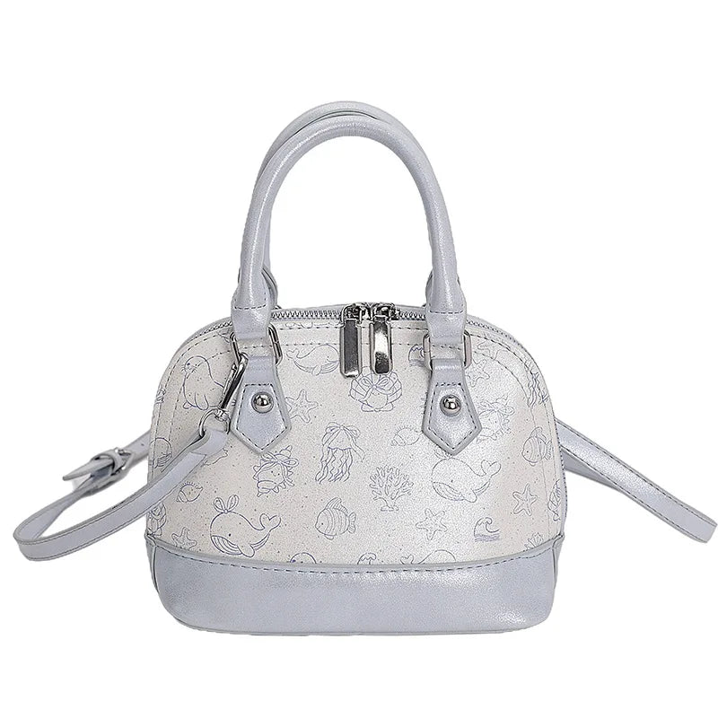 Cute Underarm Mini Shell Bag with Plush Pendant