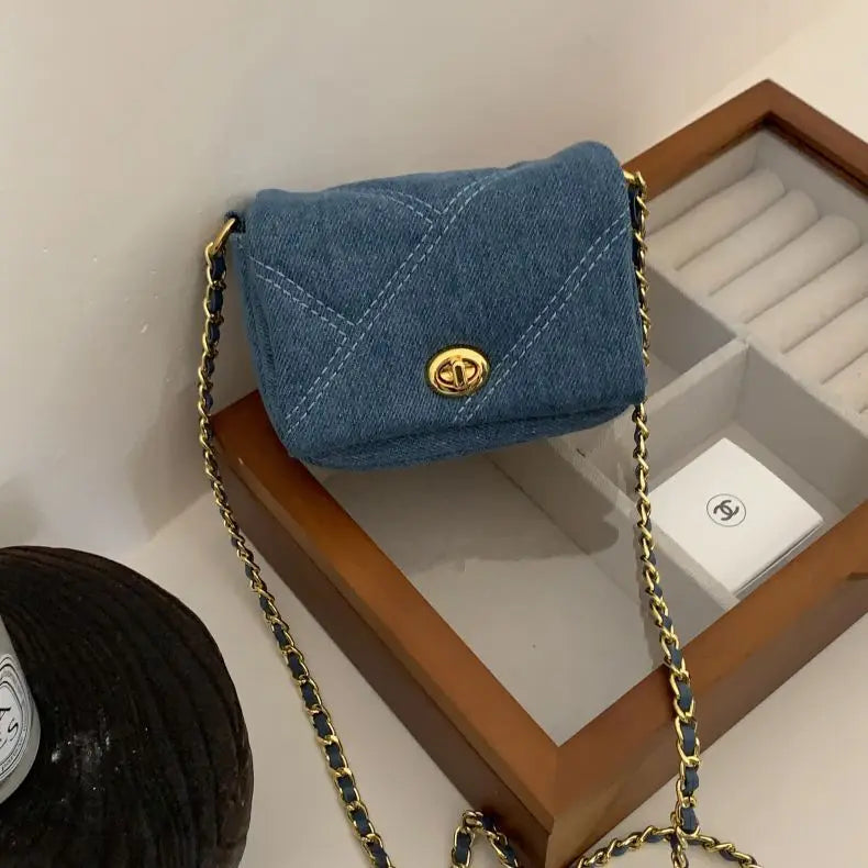 Chic Quilted Chain Strap Mini Crossbody Bag