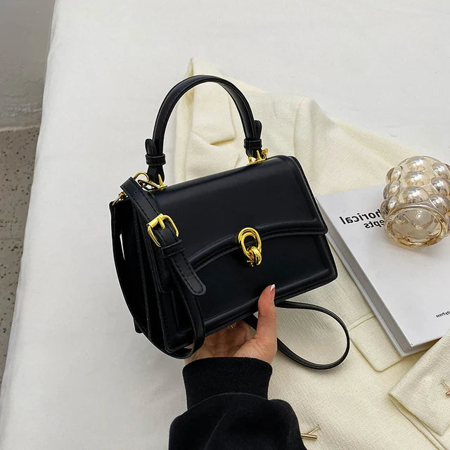Elegant Structured Top Handle Satchel & Crossbody Bag