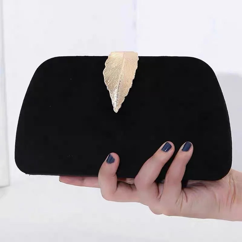 The Ultimate Wedding & Party Velvet Leaf-Clasp Clutch Bag 🍷✨